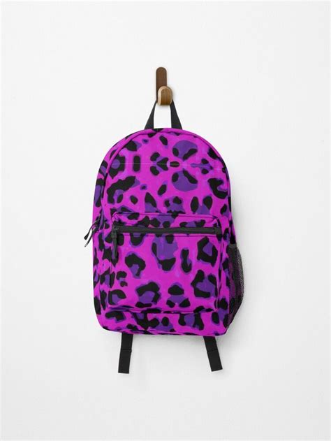 purple leopard print backpack.